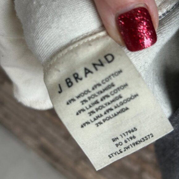 J. Brand Gray Wool Blend Zipper Shoulder Sweater Sweatshirt Size Medium - Picture 3 of 8